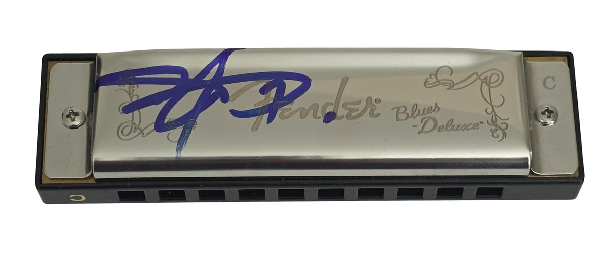 John Popper Blues Traveler Signed Fender Harmonica COA Exact Proof Autographed