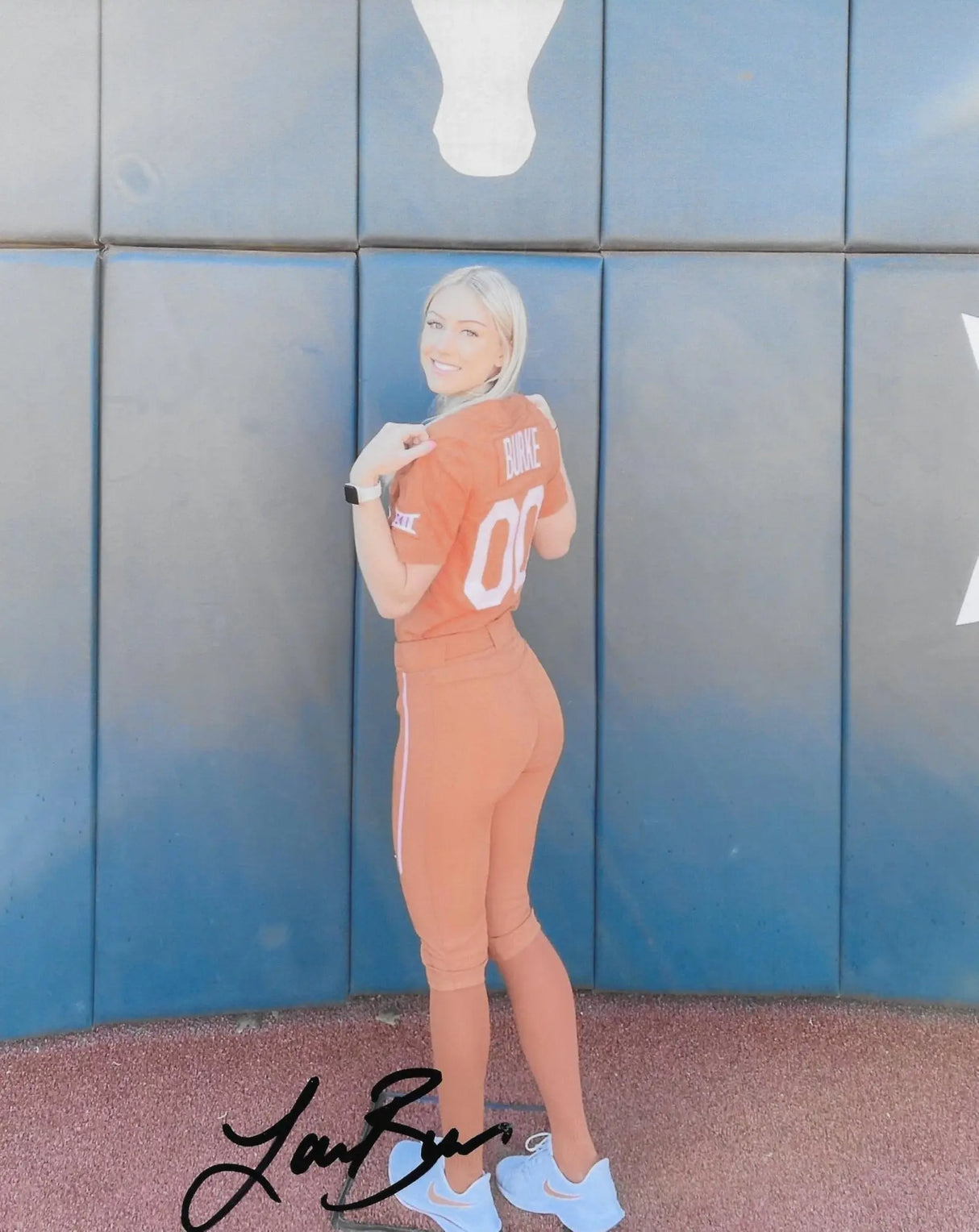 Lauren Burke signed 8x10 softball photo COA Proof autograhed Model.. Longhorns