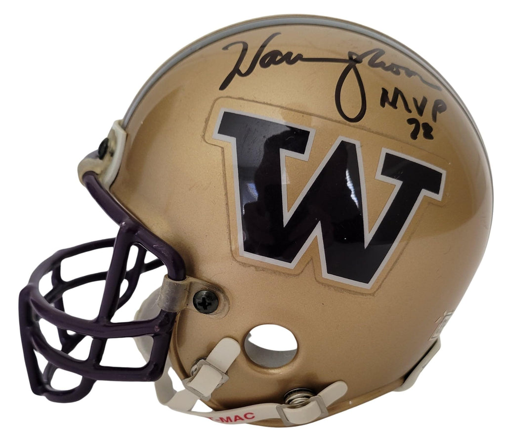 Warren Moon Signed Mini Football Helmet COA Proof Autographed Washington Huskies
