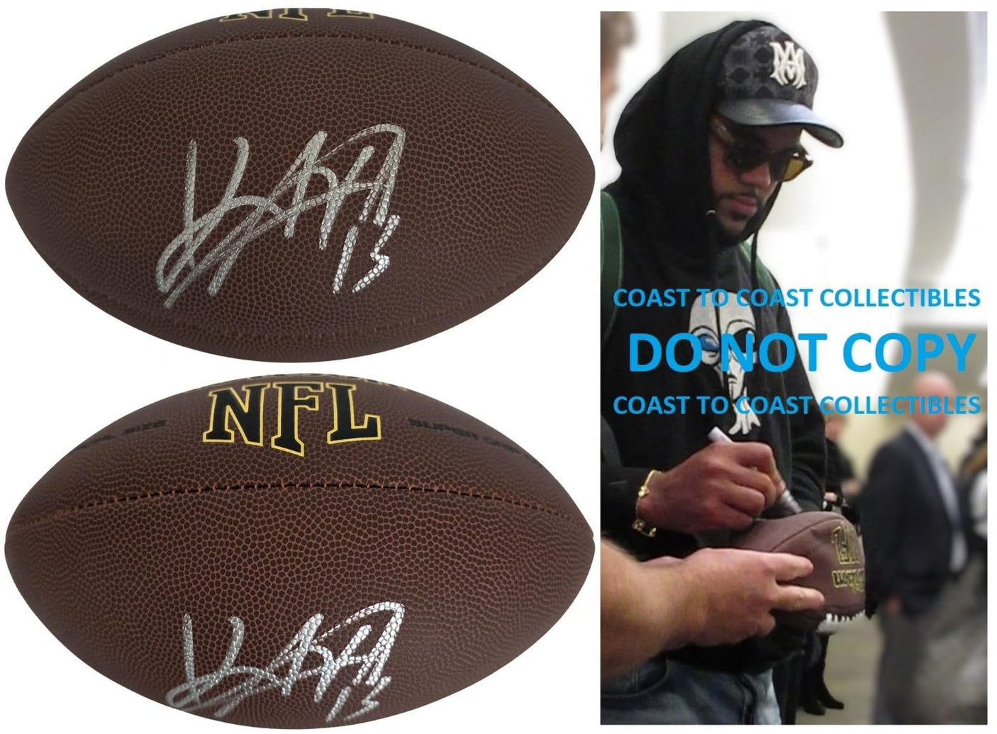 Keenan Allen Signed Football COA Proof Autographed Chicago Bears Cal Bears LA Chargers