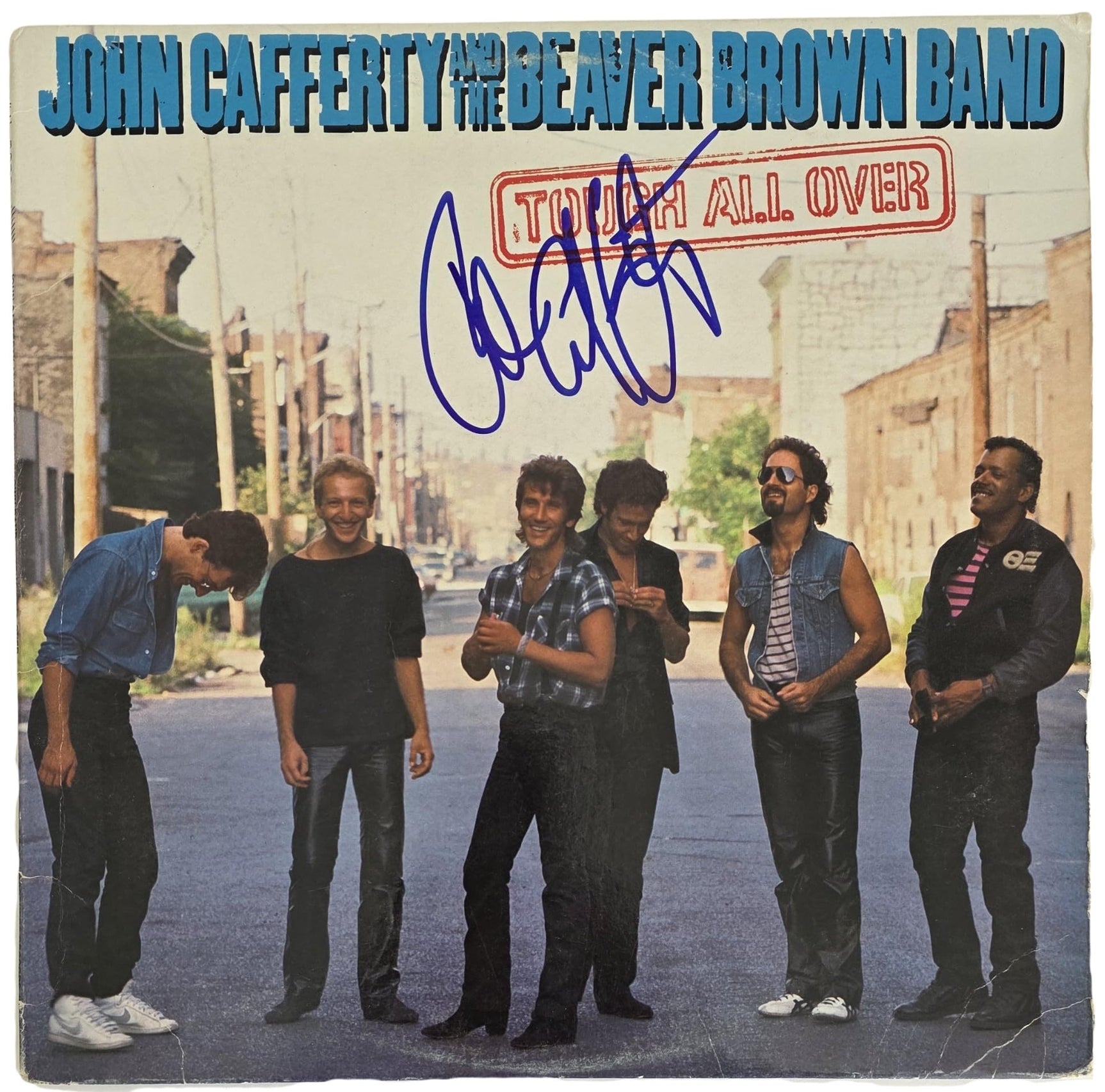 John Cafferty Signed Tough All Over Album COA Proof Autographed Vinyl Record