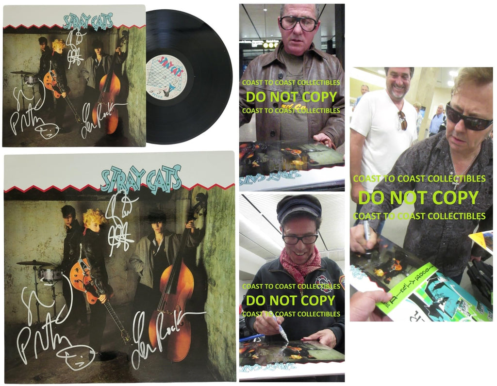 Brian Setzer Lee Rocker Slim Jim Signed Stray Cats Album Proof COA Autographed Vinyl Record