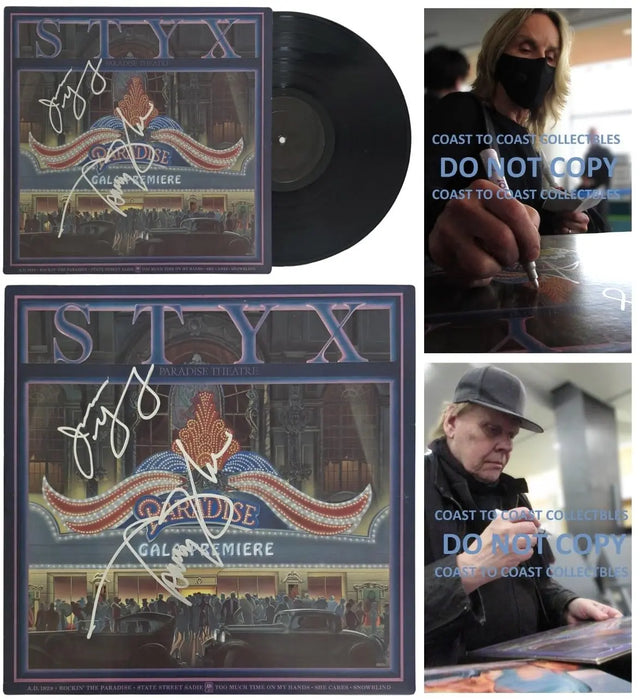 Tommy Shaw & James Young Signed Styx Paradise Theatre Album COA Proof Autographed Vinyl Record