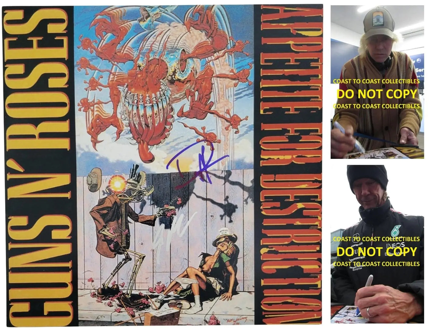 Duff McKagan & Steve Adler Signed G.N.R Appetite for Destruction 12x12 Photo Proof