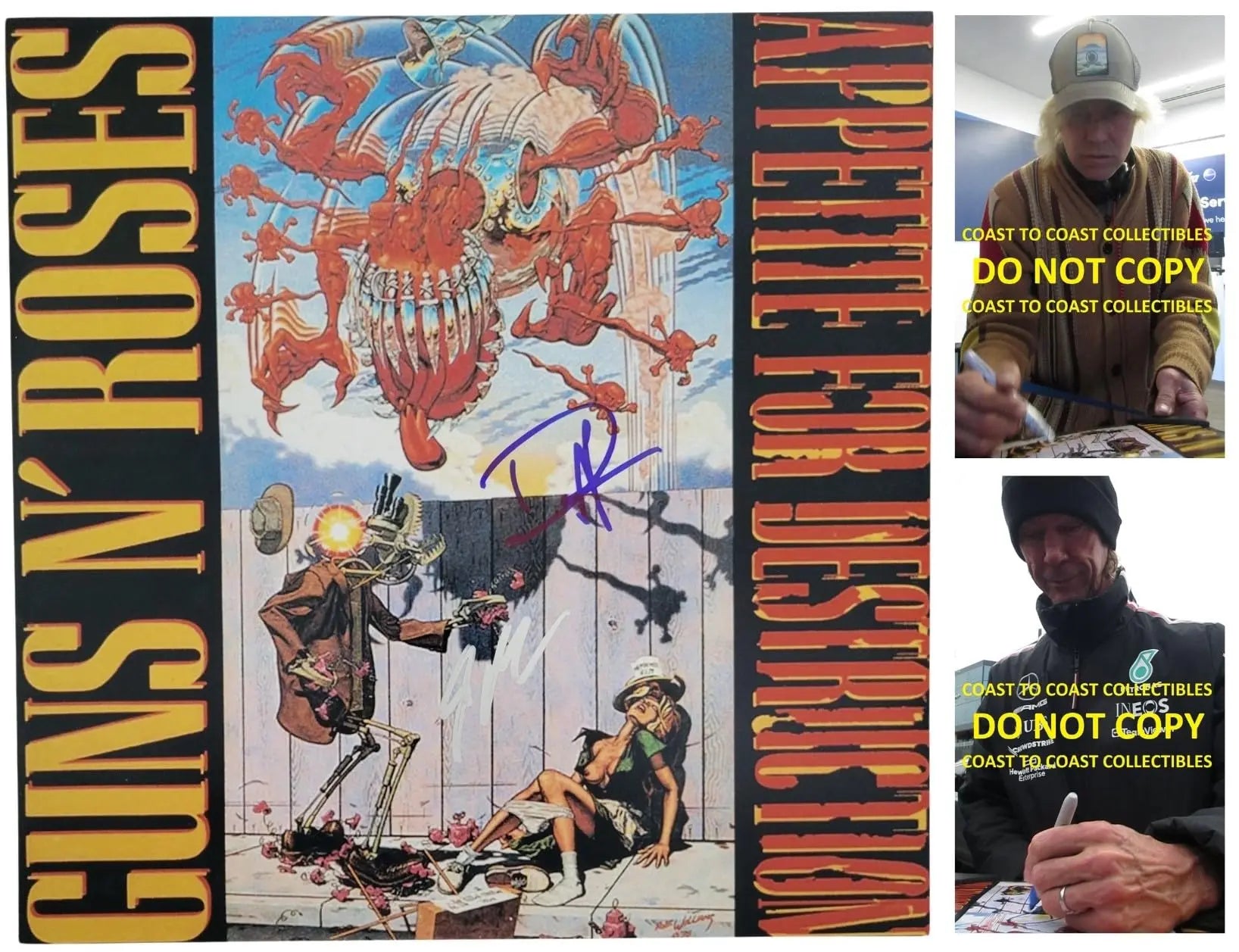 Duff McKagan & Steve Adler Signed G.N.R Appetite for Destruction 12x12 Photo Proof