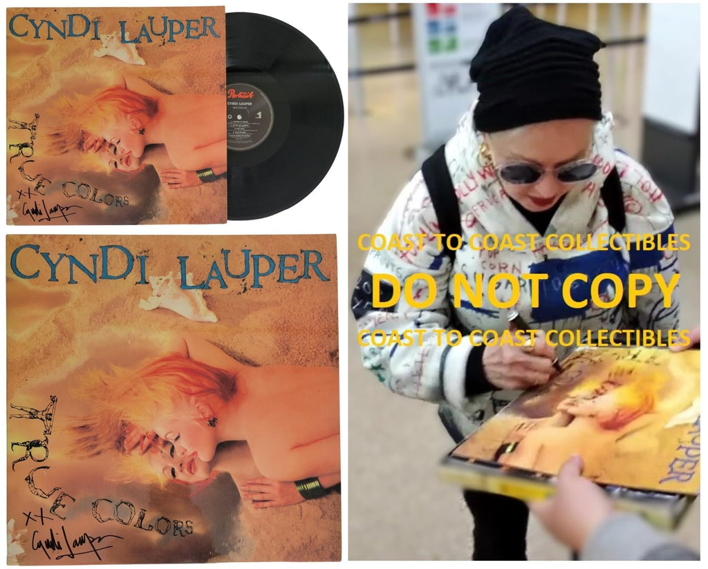 Cyndi Lauper Signed True Colors Album COA Proof Autographed Vinyl Record