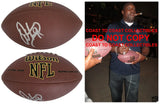 Warren Sapp Signed Football Proof COA Autographed Tampa Bay Buccaneers Raiders
