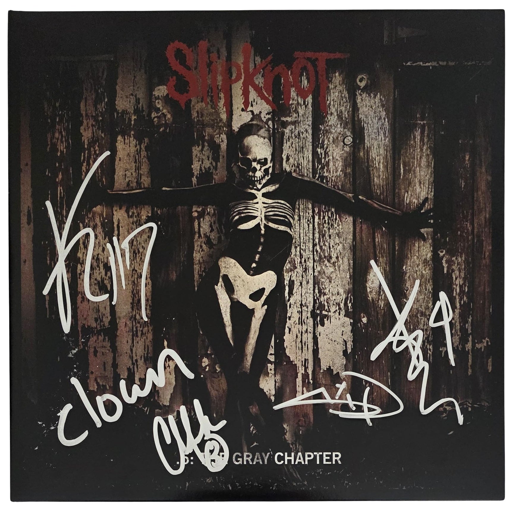 Slipknot Metal Band Signed 5 The Gray Chapter Album COA Exact Proof Autographed Vinyl Record