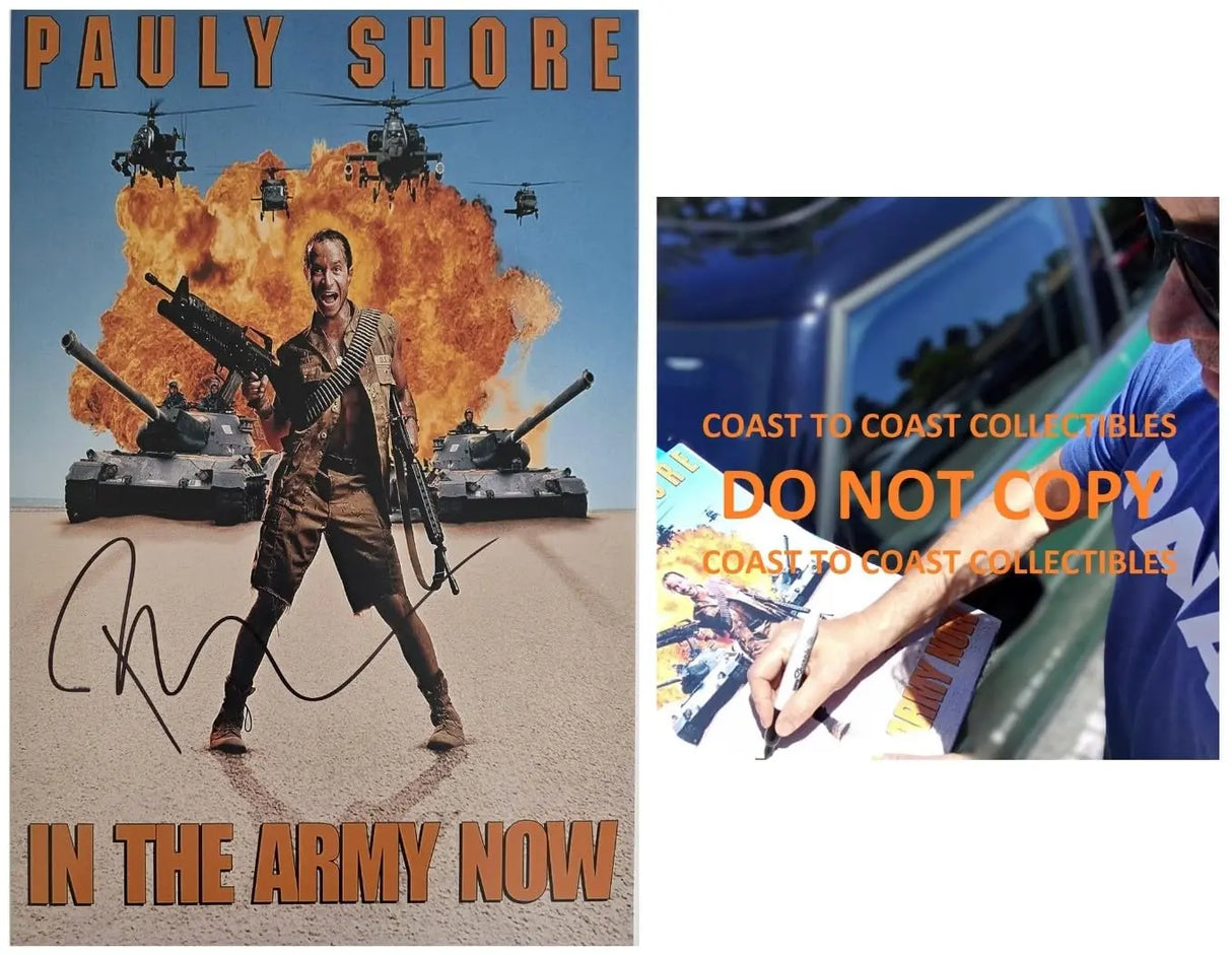 Pauly Shore Signed In the Army Now 12x18 Photo COA Exact Proof Autographed Poster Star