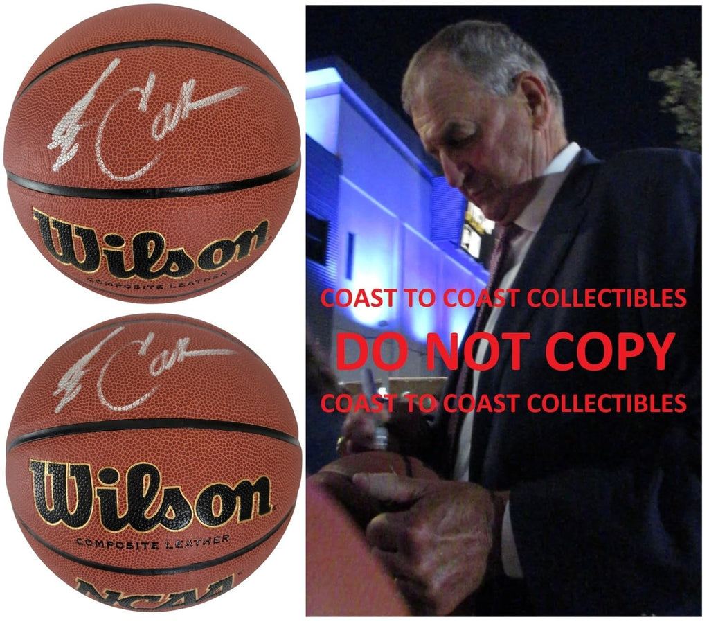 Jim Calhoun Signed NCAA Basketball Proof Autographed UConn Huskies Saint Joseph Autographed