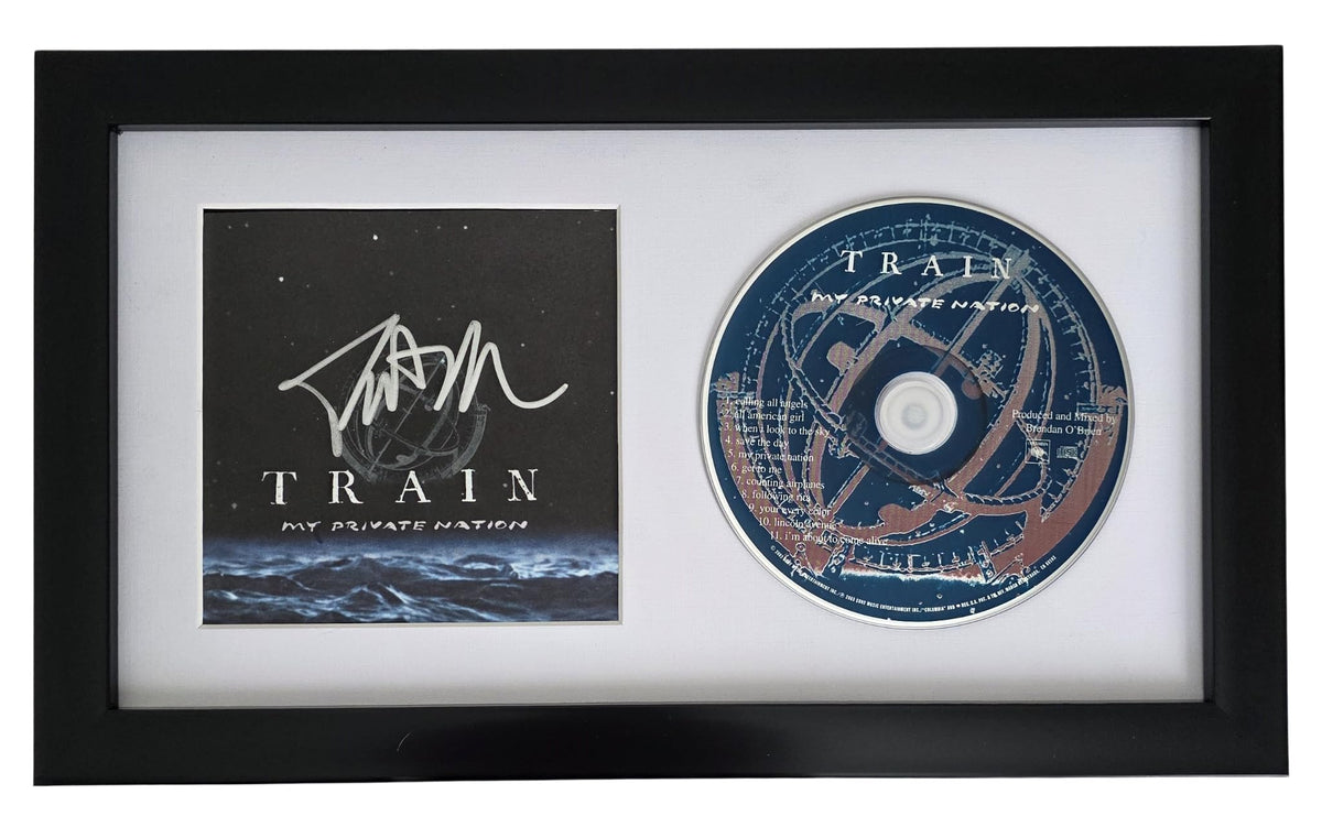 Patrick Monahan Signed Train My Private Nation CD COA Proof Autographed Framed CD STAR
