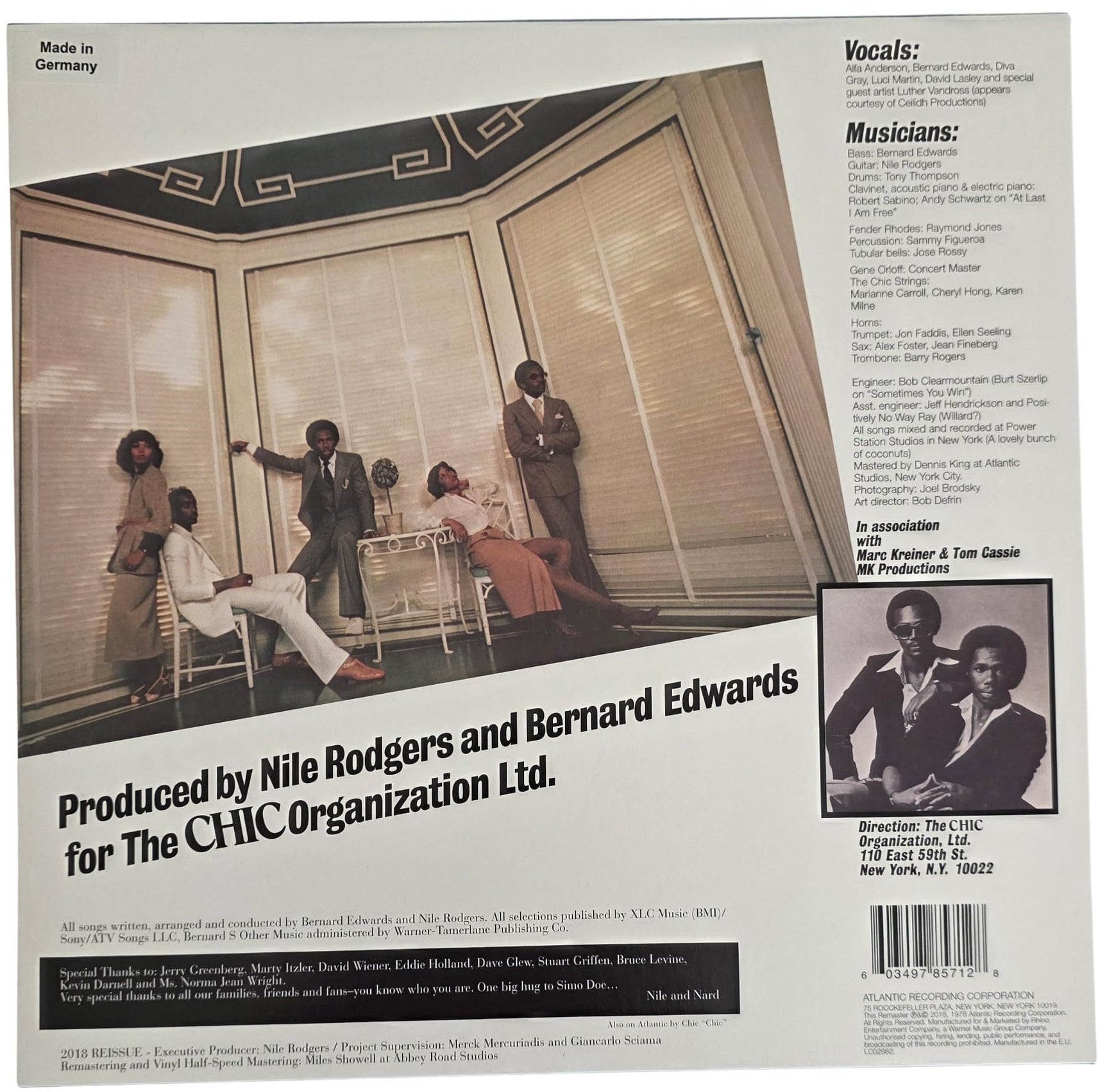 Nile Rodgers Signed C'est Chic Album COA Exact Proof Autographed Vinyl Record Le Freak