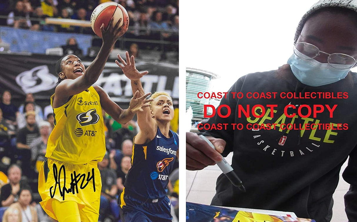 Jewell Loyd Seattle Storm signed basketball 8x10 photo COA proof. Coast to Coast Collectibles