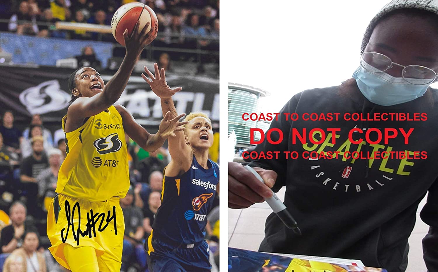 Jewell Loyd Seattle Storm signed basketball 8x10 photo COA proof. Coast to Coast Collectibles