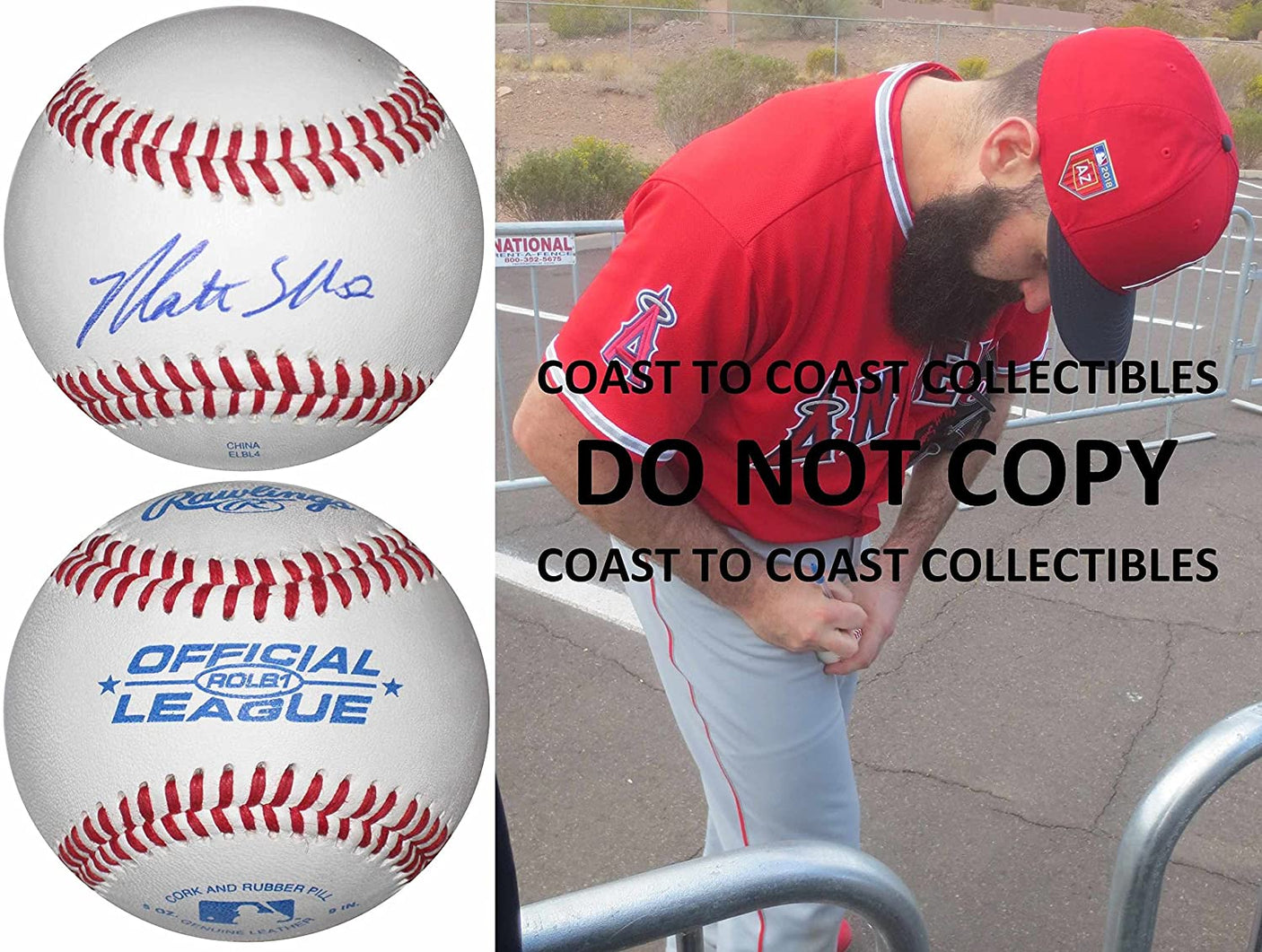 Matt Shoemaker Toronto Blue Jays Angeles signed autographed baseball COA proof Coast to Coast Collectibles