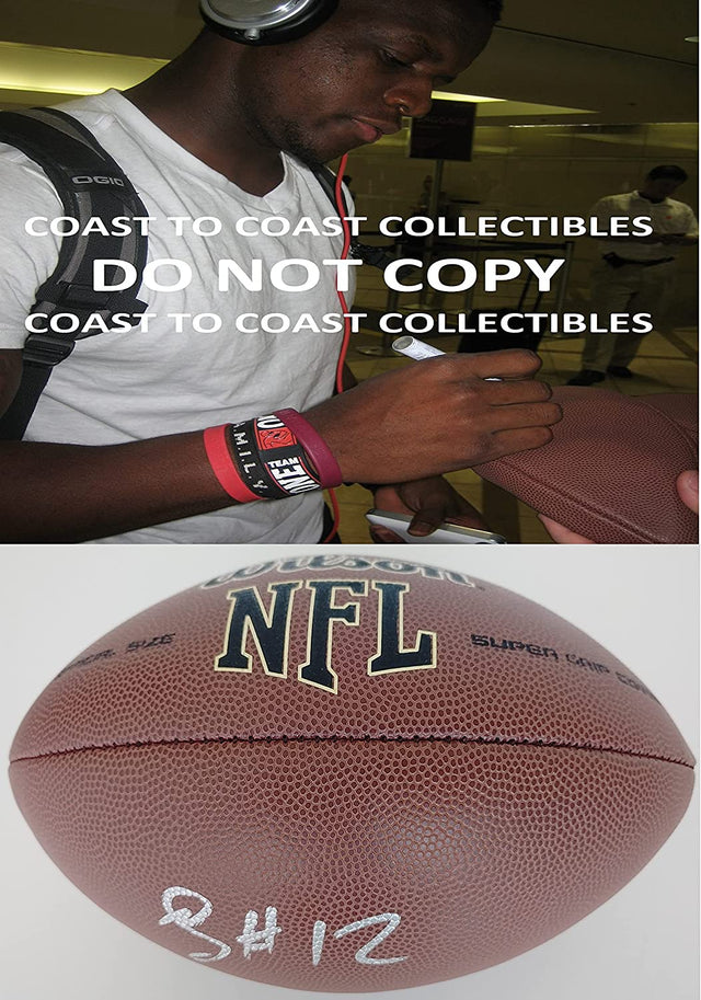Mohamed Sanu 49ers Falcons Bengals autographed NFL football COA proof Coast to Coast Collectibles