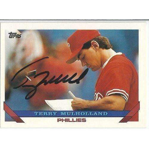 1993, Terry Mulholland, Philadelphia Phillies, Signed, Autographed, Topps Baseball Card, Card # 555,