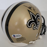 Deuce McAllister signed New Orleans Saints mini helmet proof Beckett autographed