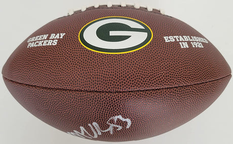 Marquez Valdes Scantling signed Green Bay Packers logo football proof autograph