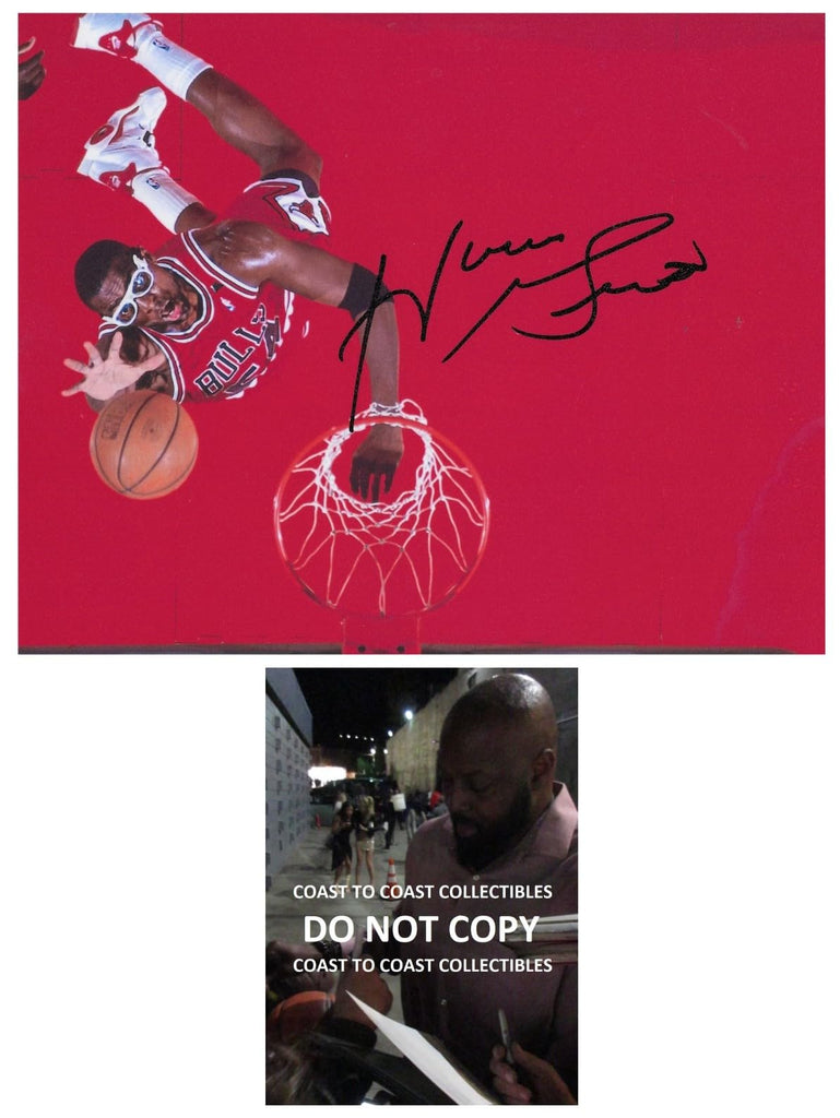 Horace Grant signed Chicago Bulls basketball 8x10 photo Proof COA autographed.