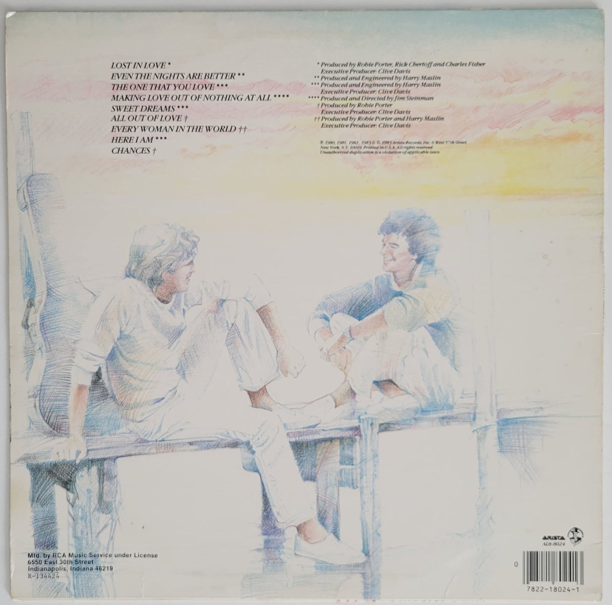 Russell Hitchcock Graham Russell signed Air Supply Greatest Hit album COA proof autographed STAR