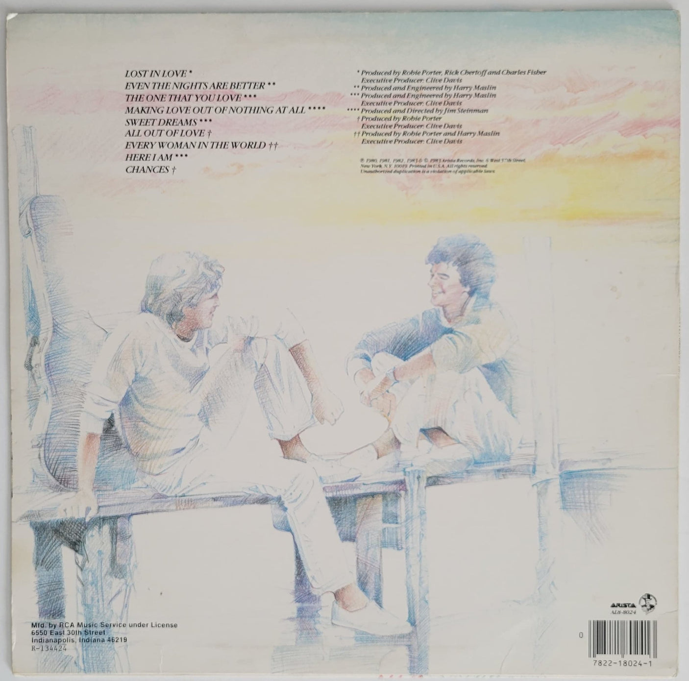 Russell Hitchcock Graham Russell signed Air Supply Greatest Hit album COA proof autographed STAR