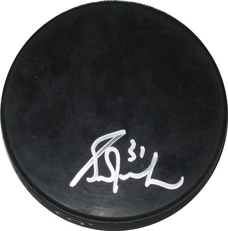 Grant Fuhr Oilers Kings Blues Flames signed Hockey Puck exact proof Beckett COA