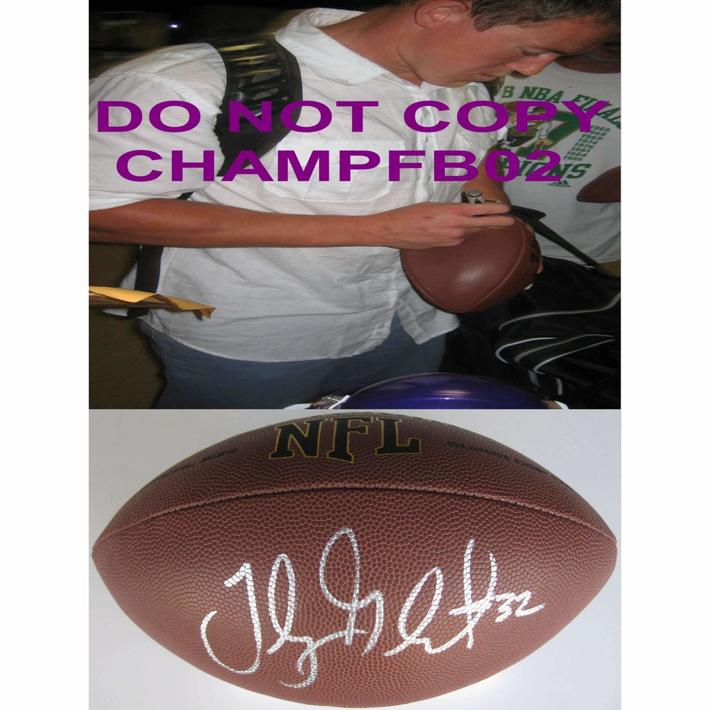 Toby Gerhart, Jacksonville Jaguars, Minnesota Vikings, Stanford Cardinals, Signed, Autographed, NFL Football, a COA with the Proof Photo of Toby Signing Will Be Included