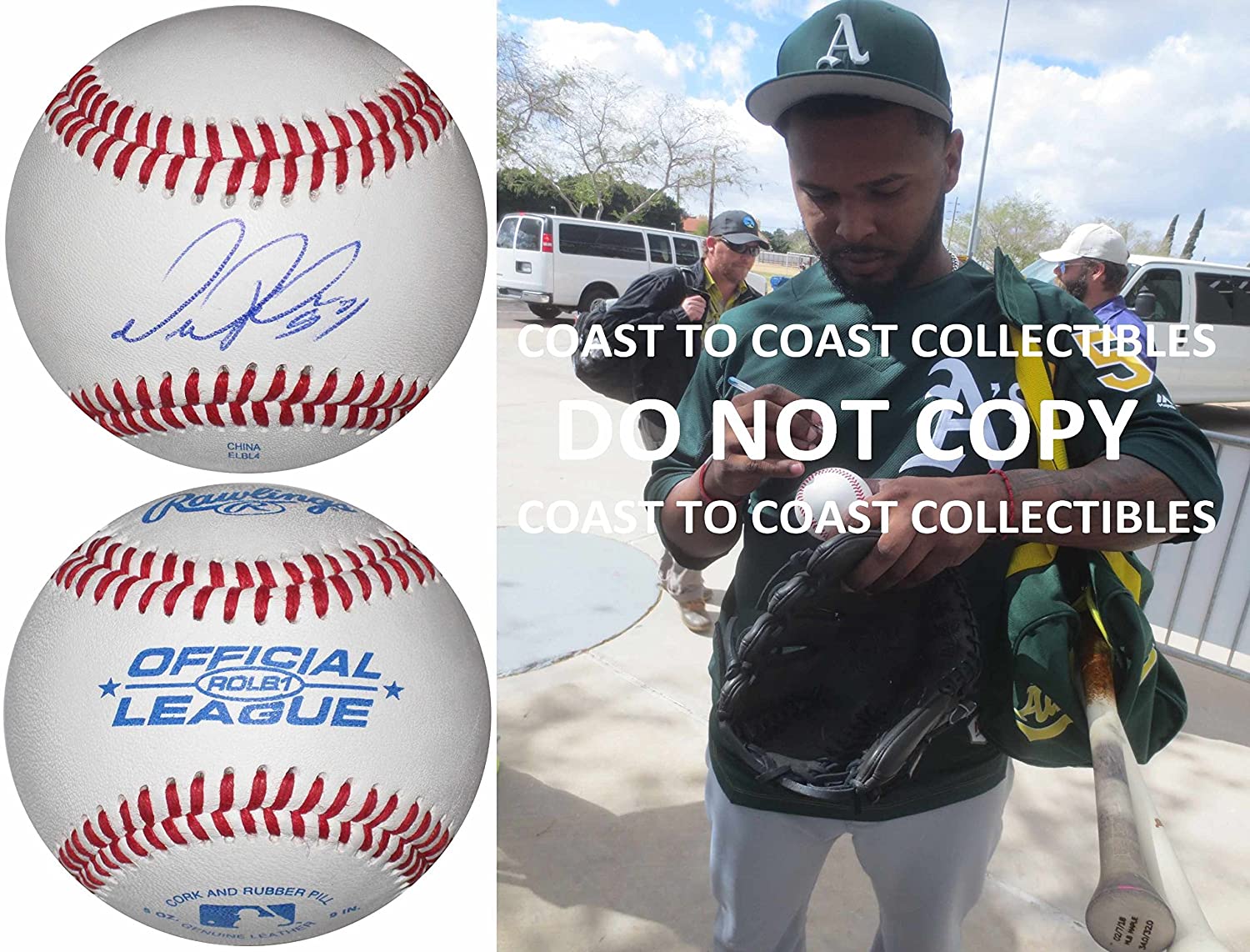 Anthony Garcia Los Angeles Dodgers A's signed autographed baseball COA proof