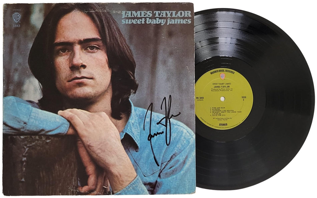 James Taylor signed Sweet Baby James album vinyl COA Exact Proof Autographed STAR