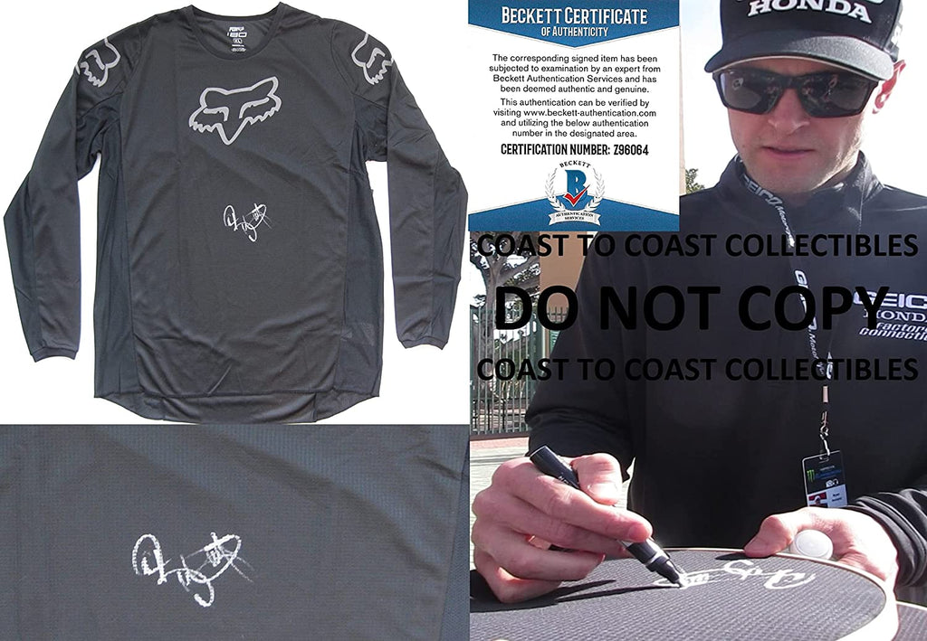Ryan Dungey Supercross Motocross autographed Fox Jersey Proof Beckett COA signed