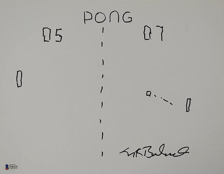 Nolan Bushnell signed autographed 11x14 Pong original sketch Proof Beckett COA Star