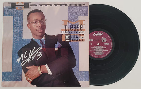 MC Hammer signed Please Hammer Don't Hurt 'Em album vinyl proof Beckett COA STAR