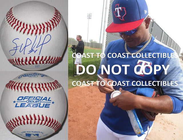 Edinson Volquez Texas Rangers KC Royals signed autographed baseball COA proof