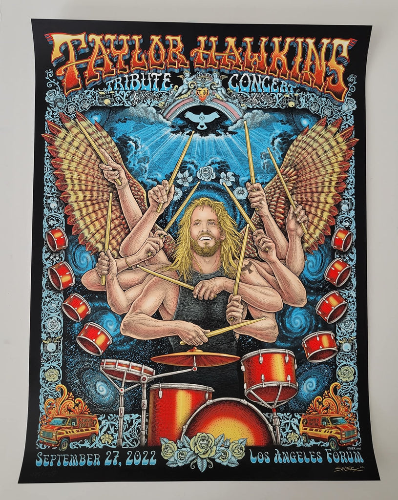 Taylor Hawkins Los Angeles Forum Tribute Concert Poster #995/1350 Foo Fighters STAR
