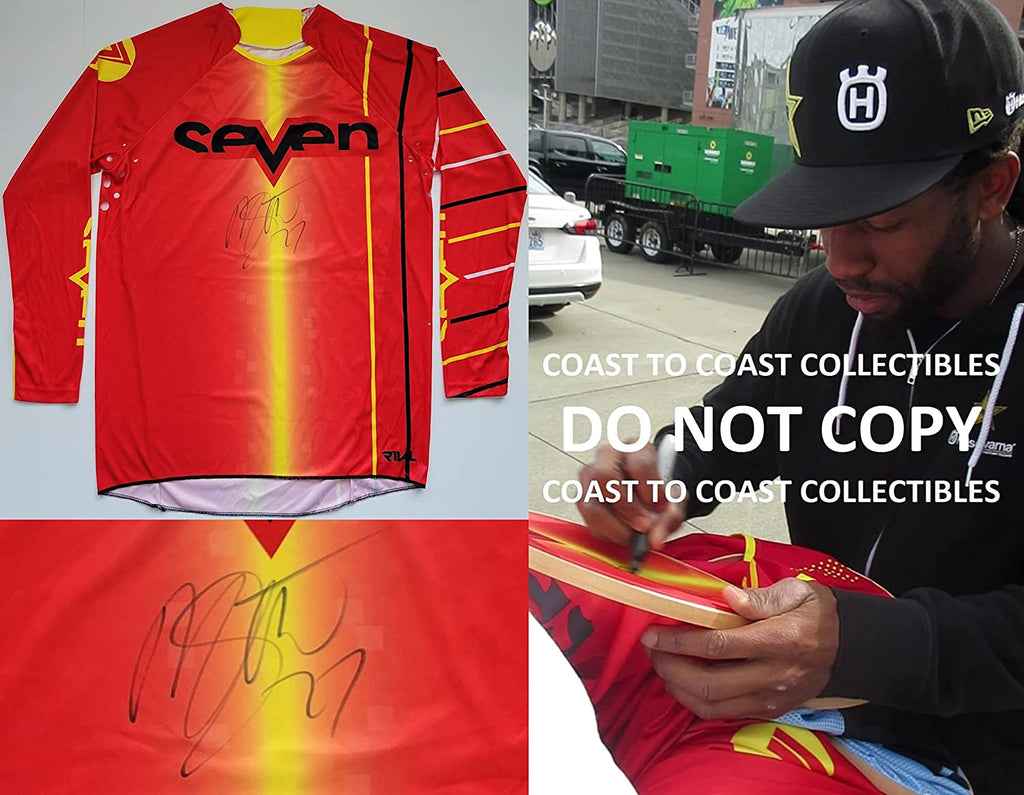 Malcolm Stewart Supercross Motocross signed Seven Jersey proof COA autographed,