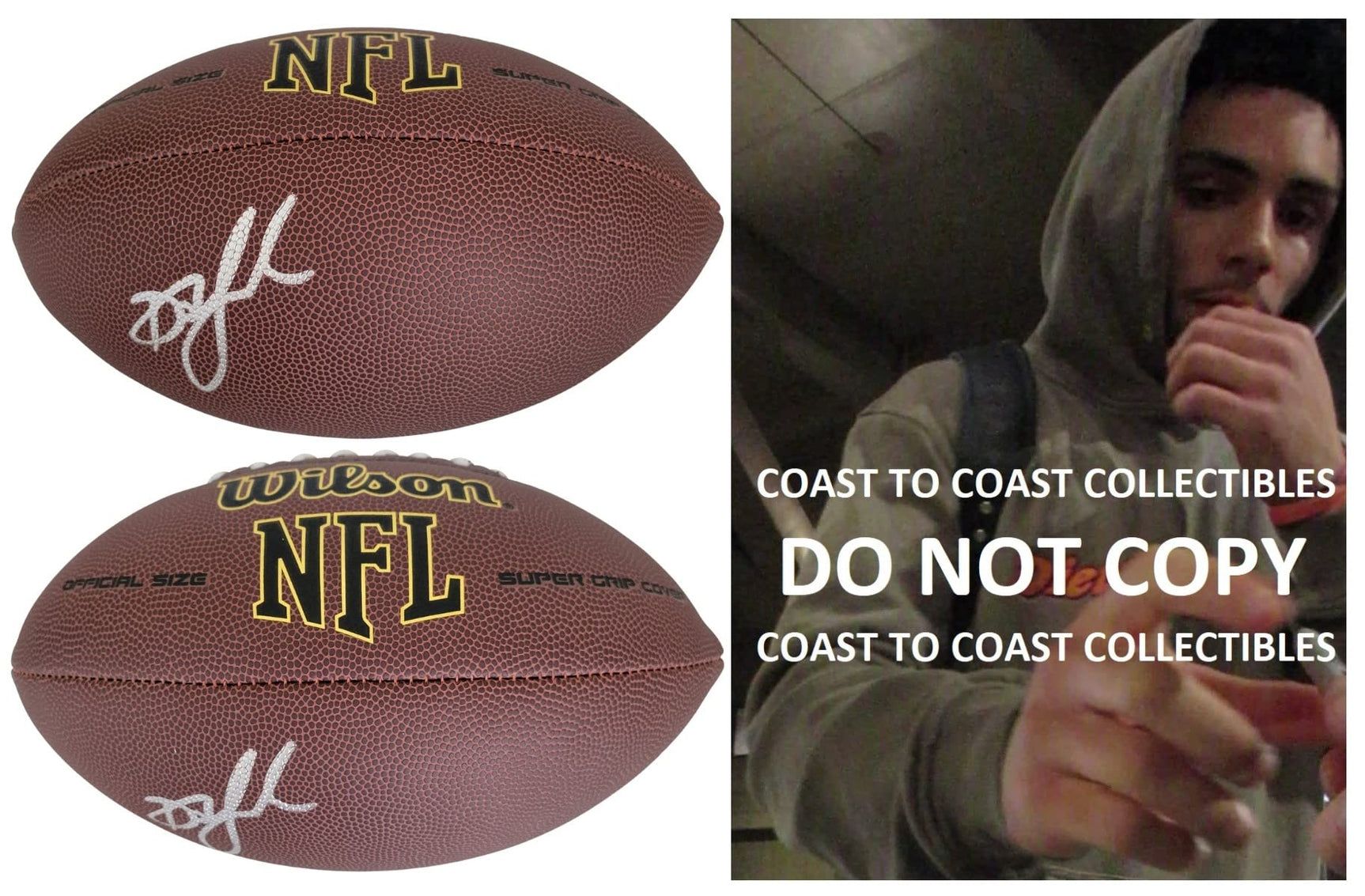 Drake London Atlanta Falcons USC Trojans signed NFL football proof COA autographed