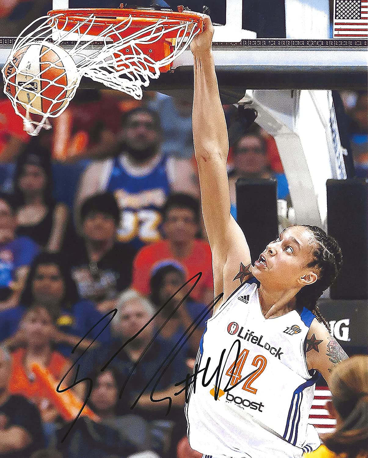 Brittney Grriner autographed Phoenix Mercury basketball 8x10 photo signed COA