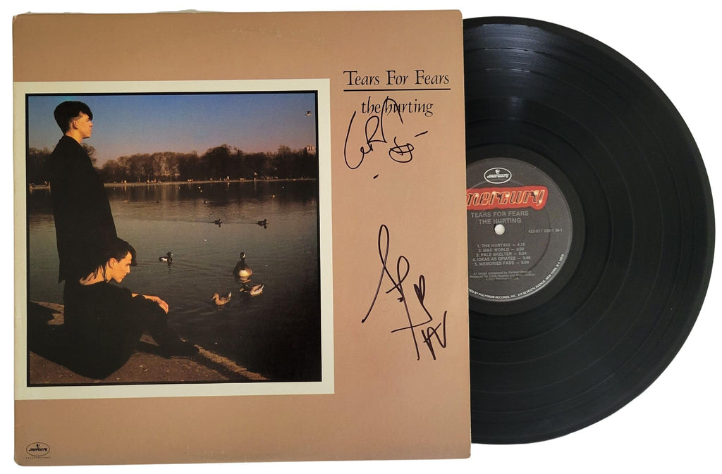 Smith & Orzabal signed Tears for Fear The Hurting album vinyl record COA proof STAR.