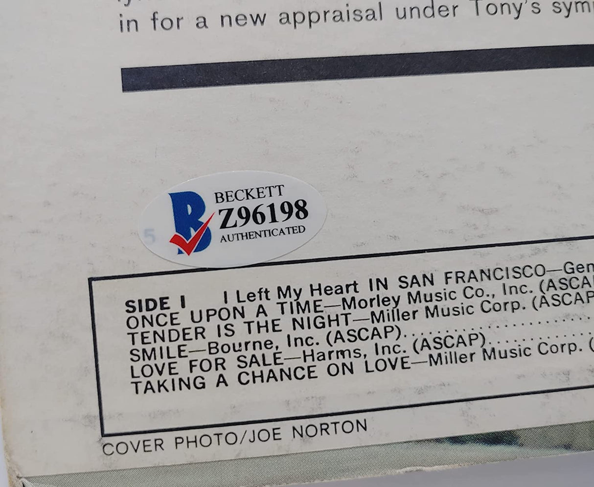 Tony Bennett signed I left my heart in SF album vinyl record proof Beckett COA autograph STAR