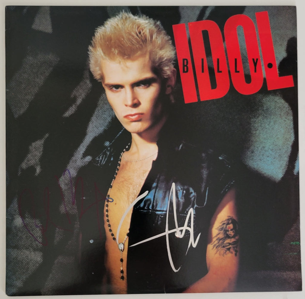 Billy Idol Steve Stevens signed Billy Idol album vinyl exact proof COA STAR autographed