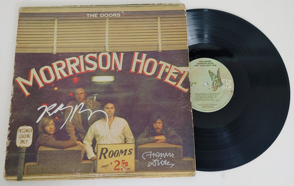 Robby Krieger Henry Diltz signed The Doors Morrison Hotel album proof Beckett COA STAR