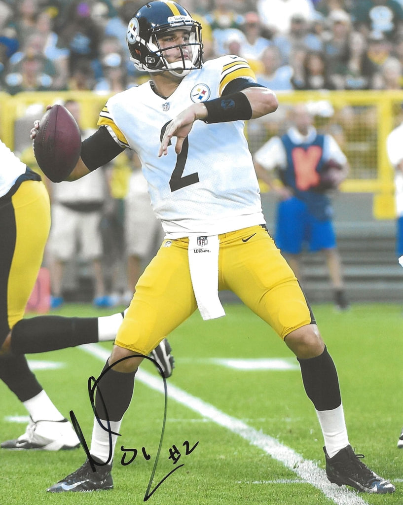 Mason Rudolph signed Pittsburgh Steelers football 8x10 photo Proof COA autographed