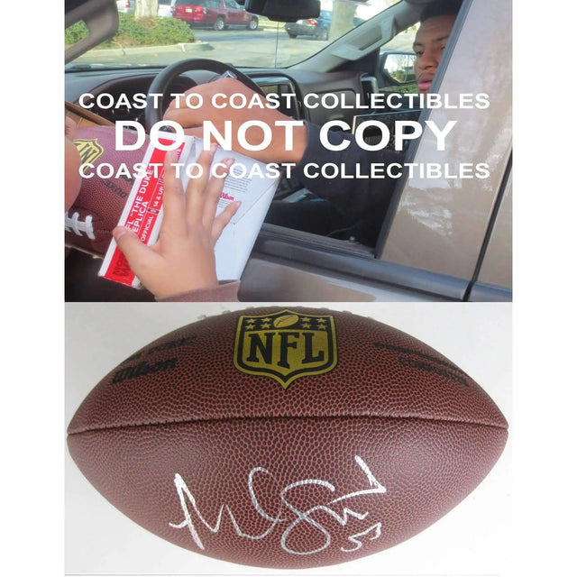 Malcolm Smith, 49ers, Seattle Seahawks, Oakland Raiders, SB MVP, Signed, Autographed, NFL Duke Football, a COA with the Proof Photo of Malcolm Signing the Football Will Be Included-