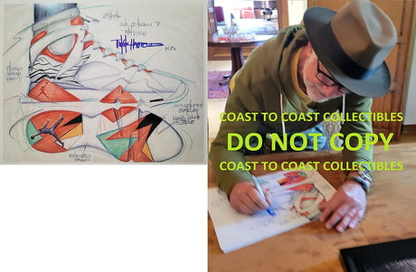 Tinker Hatfield signed Nike Air Jordan 11x14 photo COA exact proof autograph STAR