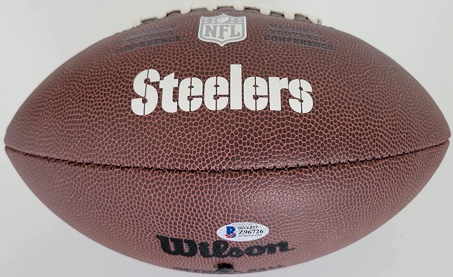 Jerome Bettis signed Pittsburgh Steelers logo football proof Beckett COA autographed