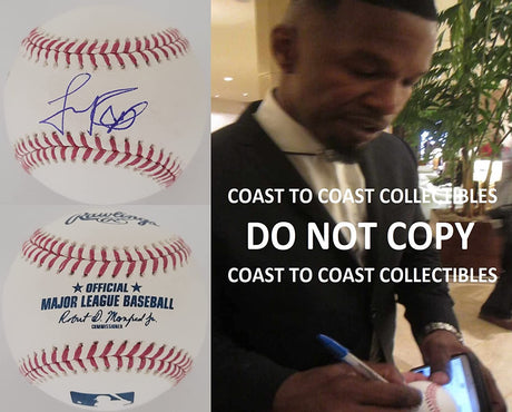 Jamie Foxx In Living Color actor signer Comedian signed MLB baseball COA proof Star