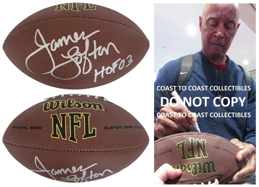 James Lofton Signed Football Proof COA Autographed LA Raiders Bills HOF
