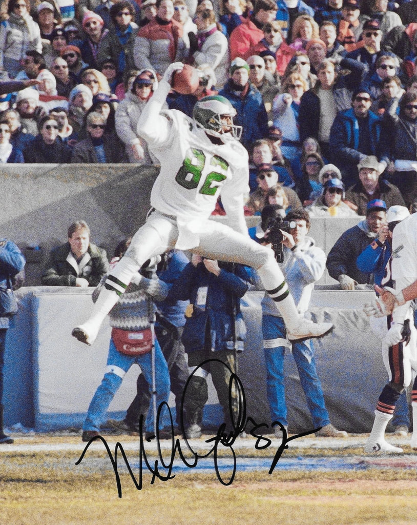 Mike Quick signed Philadelphia Eagles football 8x10 photo COA autographed.