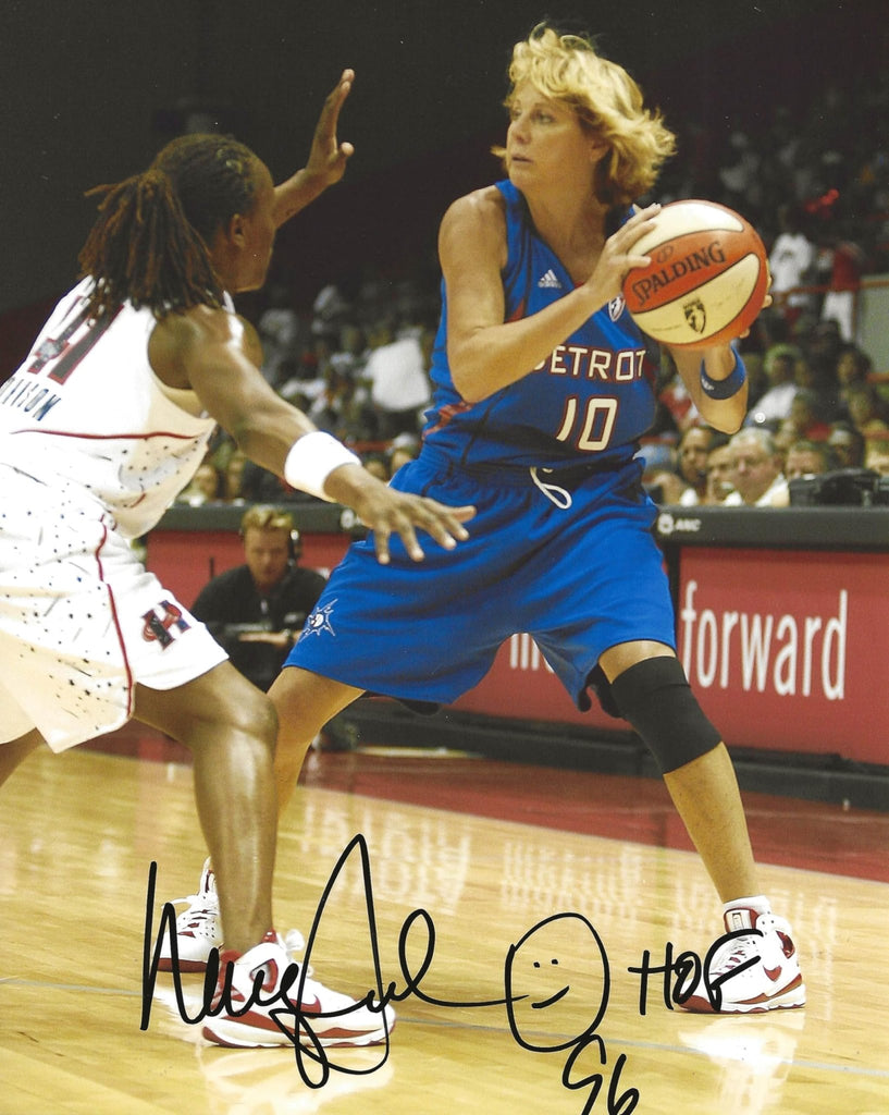 Nancy Lieberman signed Detroit Shock basketball 8x10 photo COA Proof autographed.